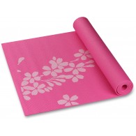 Коврик для йоги и фитнеса INDIGO PVC с рисунком Цветы YG03P 173*61*0,3 см Цикламеновый